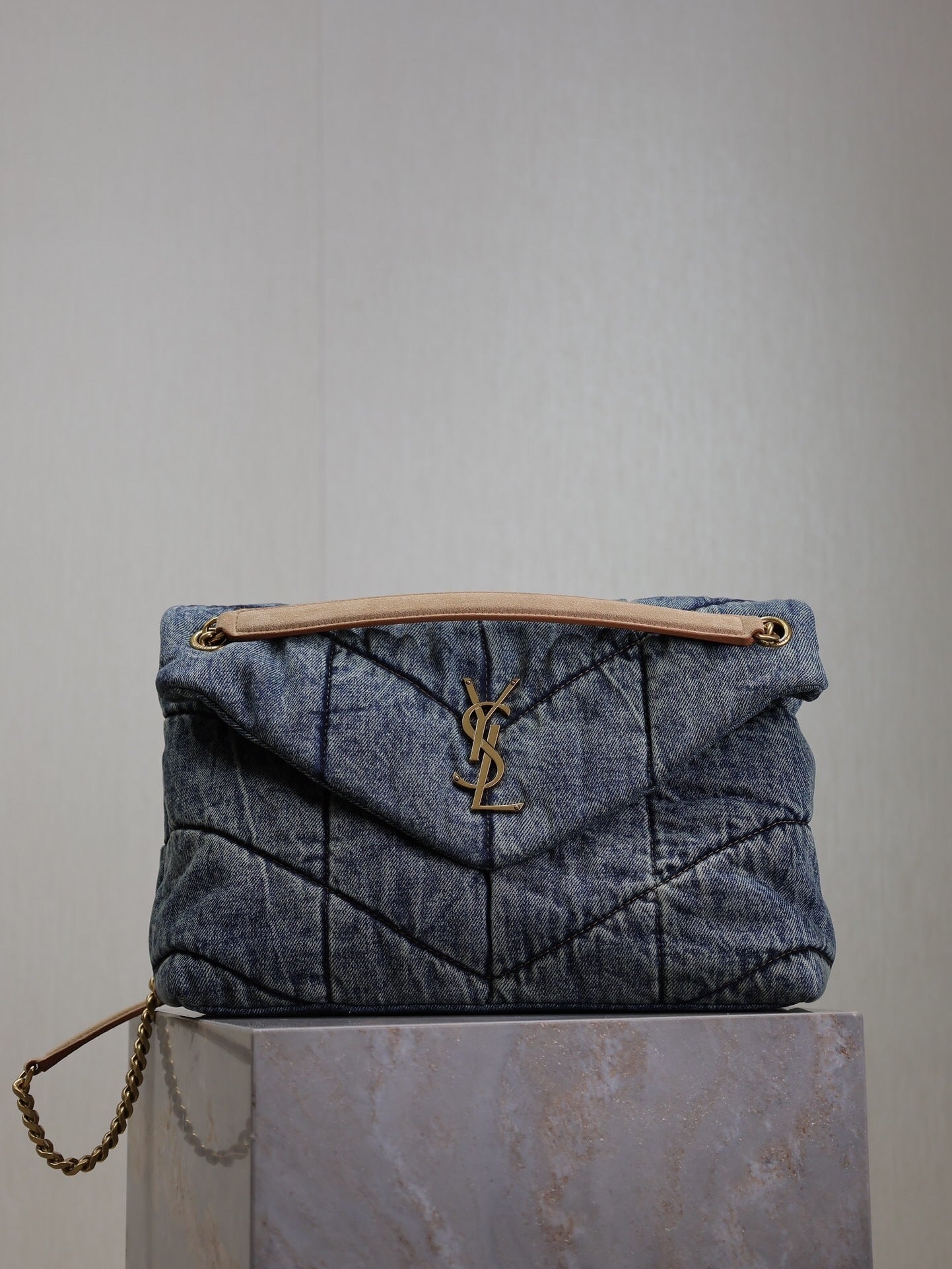 Bolsa shoulder azul Puffer