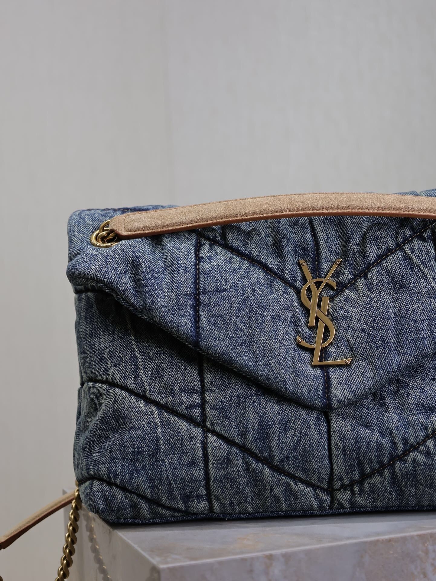 Bolsa shoulder azul Puffer