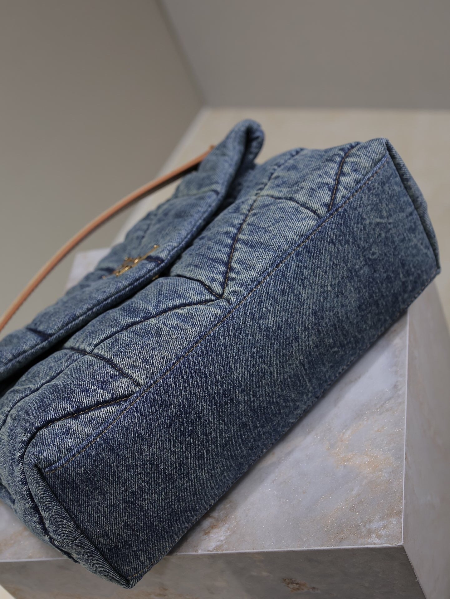 Bolsa shoulder azul Puffer