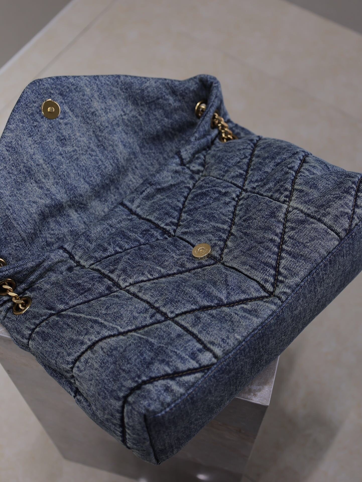 Bolsa shoulder azul Puffer